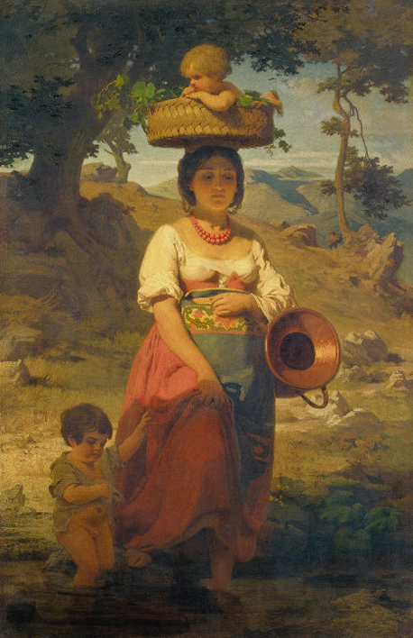 1. Italian Woman with Children by a Stream. 1862. Oil on Canvas. Art Museum of Estonia. 