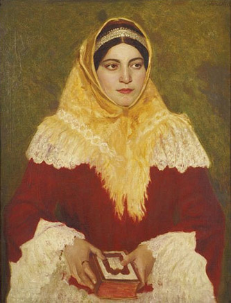 4. Portrait of a Jewish Woman Holding a Prayer Book. Oil on Canvas. 