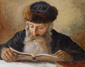 5. Reading Rabbi. Oil on Canvas. 