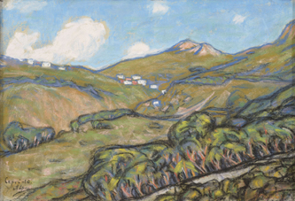 3. Capri Landscape. 1910. Pastel on paper. 