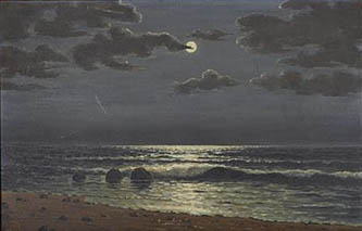 4. Moonlit Seascape. Oil on Canvas. 20th century.