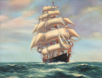 5. Yankee Clipper Ship. 1923. Oil on Canvas