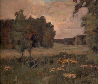 5. Evening Landscape. Undated. Oil on canvas. Art Museum of Estonia.
