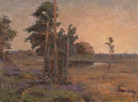 1. Koitjärve Moor with Pine Grove. Undated. 1918. Oil on Plywood. Art Museum of Estonia. 