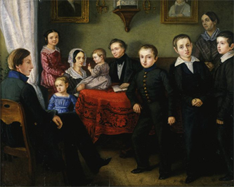 2. Portrait of Doeppi Family. 1845. Oil on Canvas. Eesti Art Museum. 