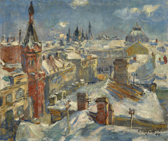 5. Yaroslavl City, Winter. 1944. Oil painting. 