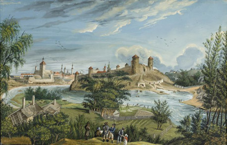 1. A View on Narva. 1812.  Gouache on paper. Art Museum of Estonia. 
