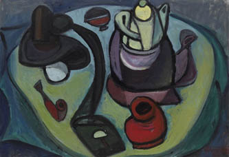 4. Still Life with Pipes. 1958. Oil on board. 