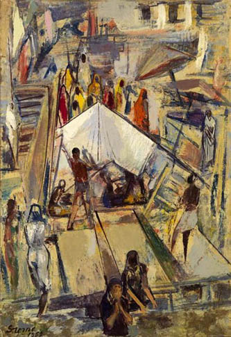 2. On the Ganges. 1952. Oil Painting. Smithsonian American Art Museum.
