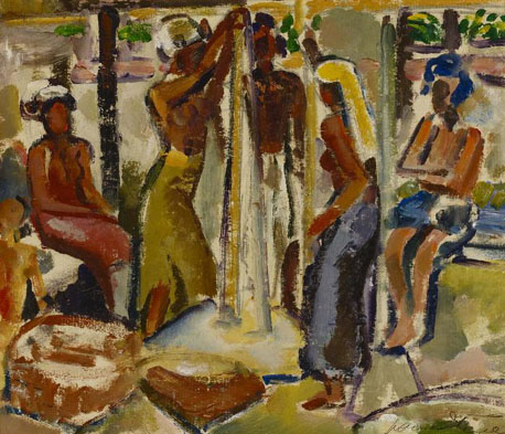 1. Bali, Rice Market. Not dated. Oil Painting. Smithsonian American Art Museum. 