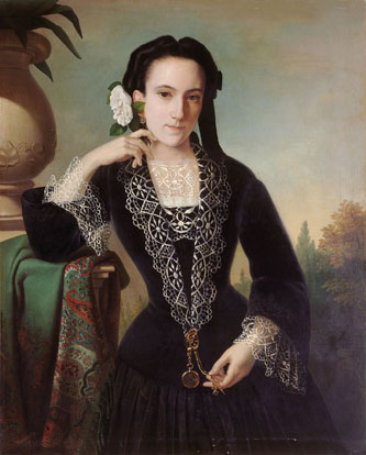 3. Lady with a camellia. C. 1850. Oil on Canvas. National Gallery of Slovenia. 