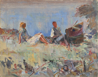 3. On the Lakeshare. 1945. Oil on canvas. Enn Kunila’s Art Collection. 