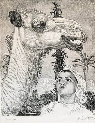 2. Berber with Camel. 1940. Etching. 