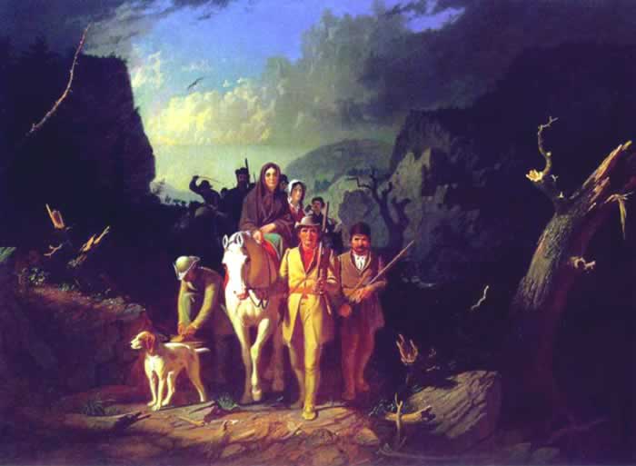  Daniel Boone Escorting Settlers Through Cumberland Gap, 1851-1852, by George Caleb Bingham 