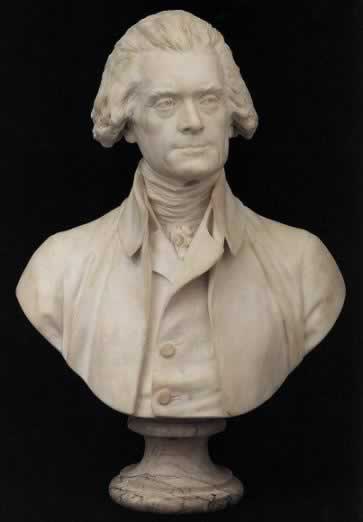  Thomas Jefferson bust by Jean-Antoine Houdon, 1789