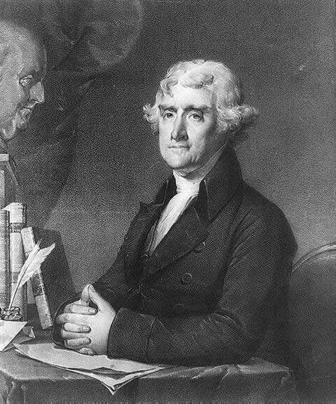 Thomas Jefferson, seated, by Gilbert Stuart