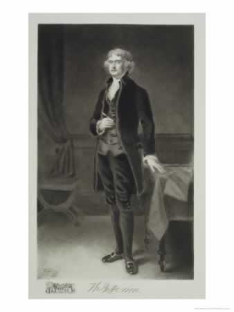  Thomas Jefferson standing, etching by Eliphalet Andrews, 1901