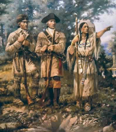  Lewis, Clark and Sacagawea at Three Forks, 1912 by Edgar Samuel Paxson 