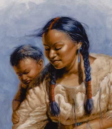  Portrait of Sacagawea and Child 