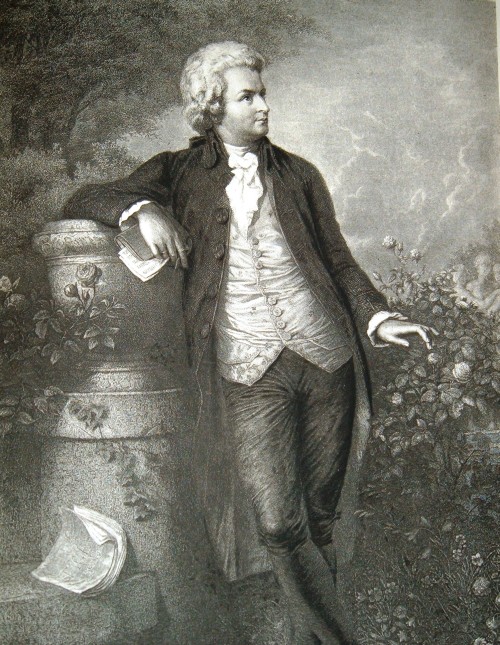 Mozart Standing, from the picture by F. Schworer, engraved by Paul Barfus