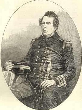 Perry Seated, woodcut from Illustrated London News, May 7, 1853 